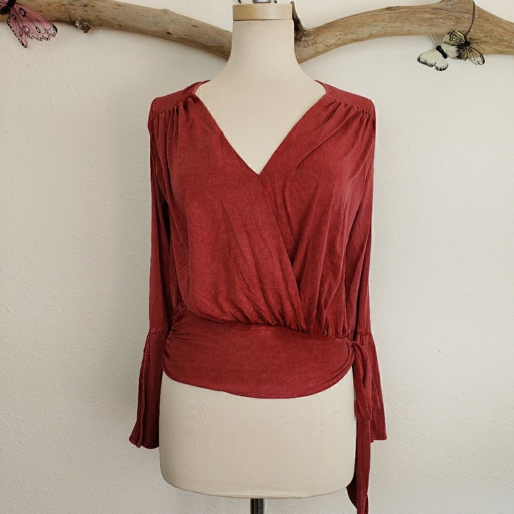 Anthropologie deletta rust colored long sleeve top